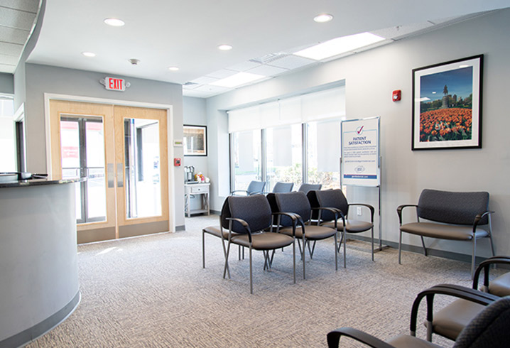 Gentle Dental Newton appointment waiting area in Massachusetts