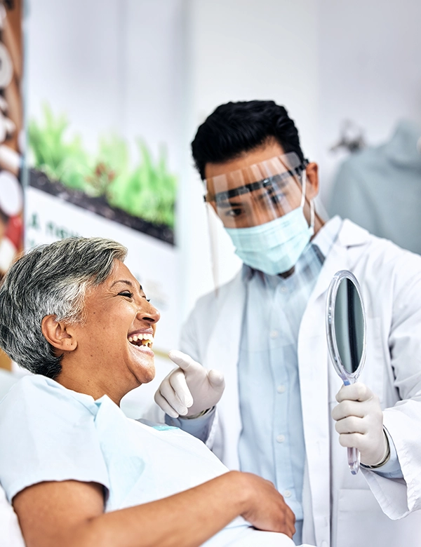 Dentist checking Patient