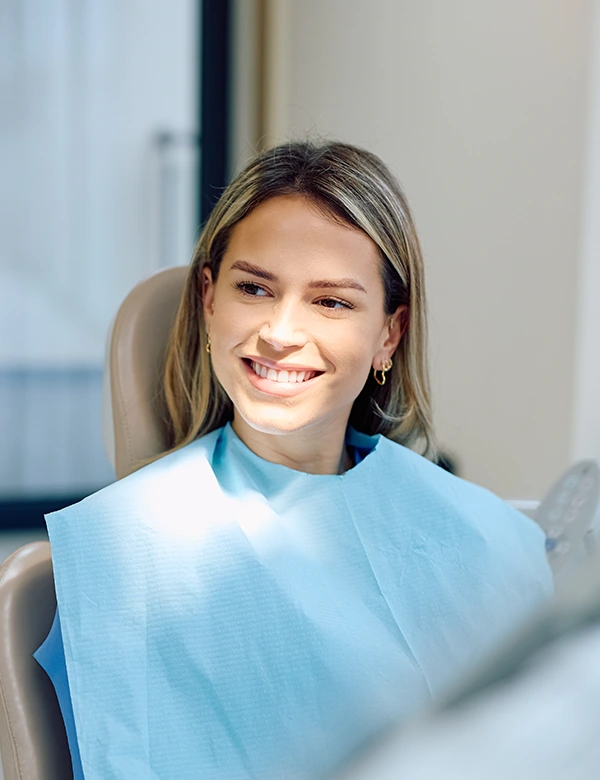 Woman in the Dentist checkup chair