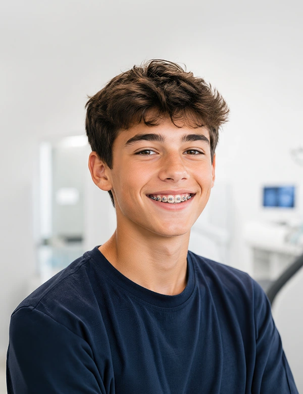 Man with Braces Smiling