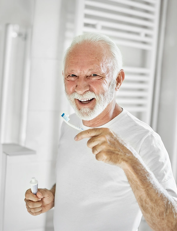 Man Brushing His Teeth