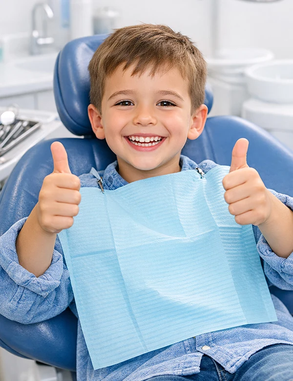 Child Showing Thumbs Up and Smiling
