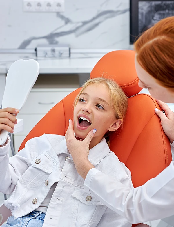 Dentist checking Patient