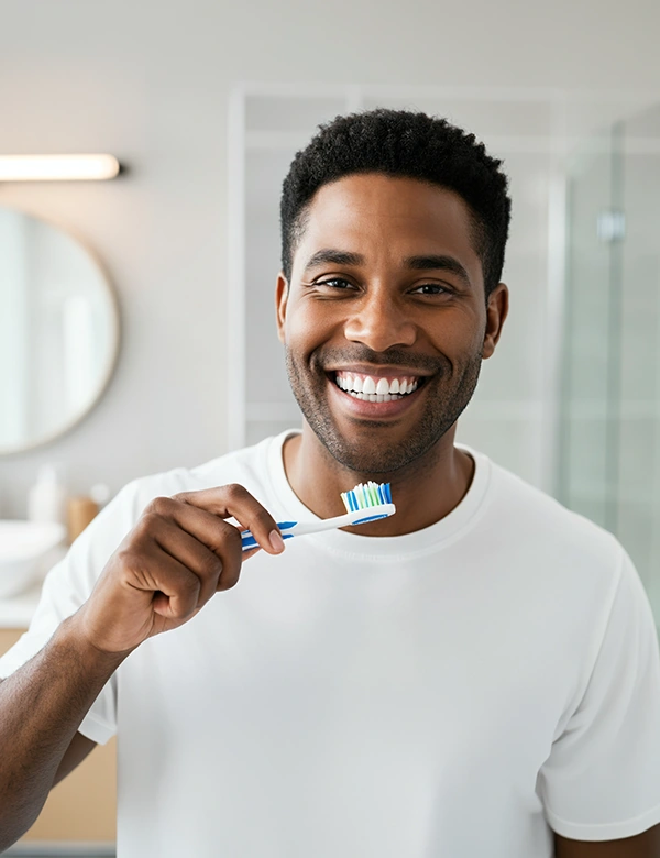 Man Brushing His Teeth