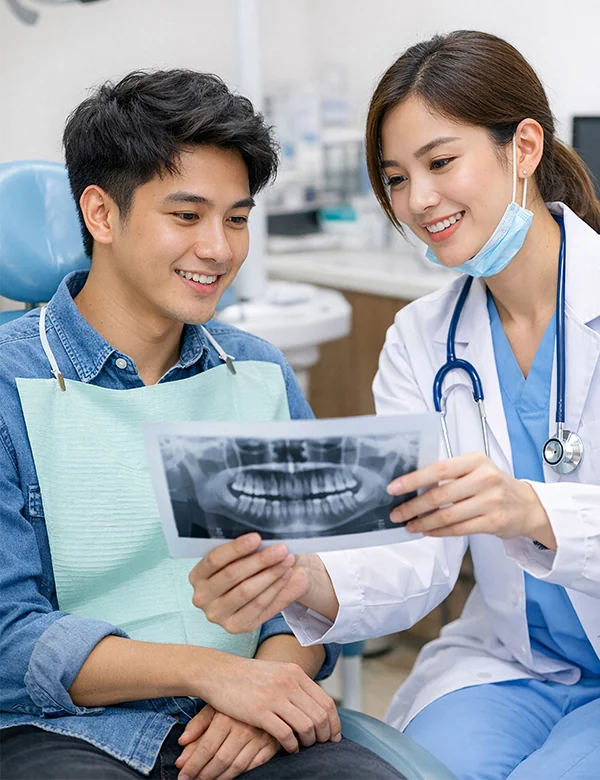 Dentist checking Patient