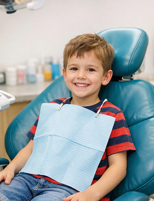Child Smiling in Dental chair