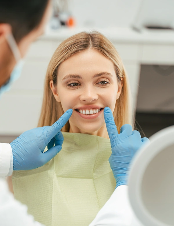 Dentist checking Patient
