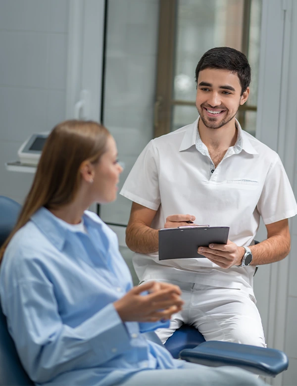 Dentist checking Patient