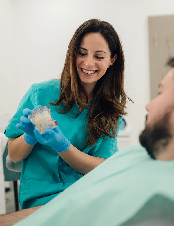 Dentist checking Patient